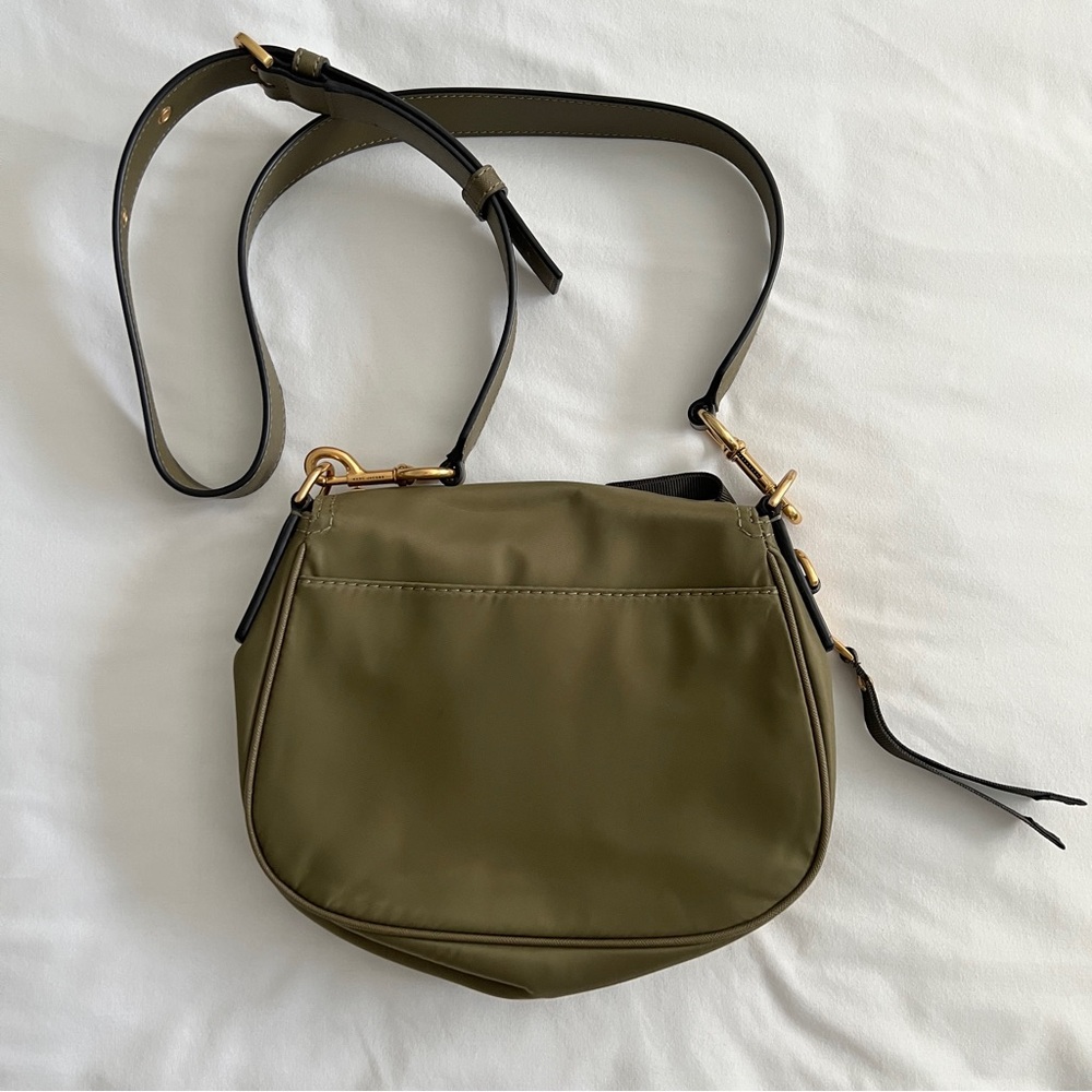 Marc Jacobs Trooper Nomad Saddlebag Olive Green Nylon Brass Hardware Crossbody - Picture 3 of 15